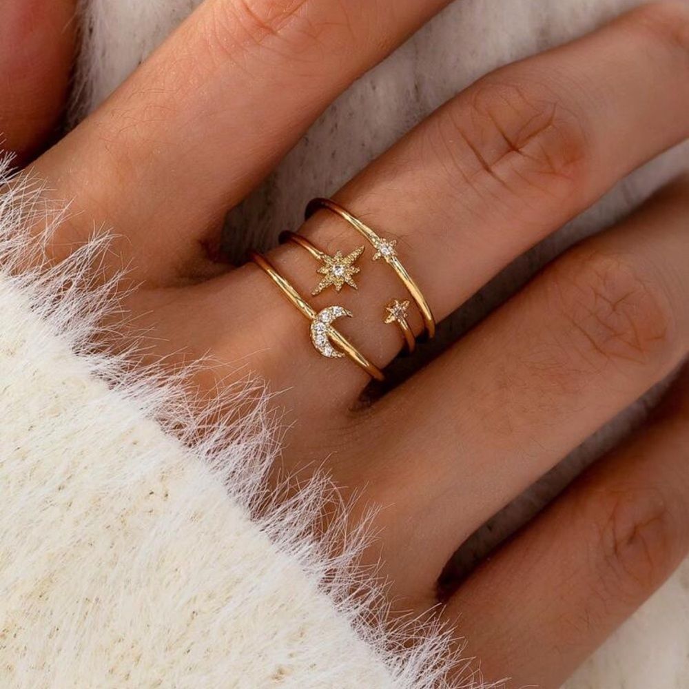 boho moon ring A1461